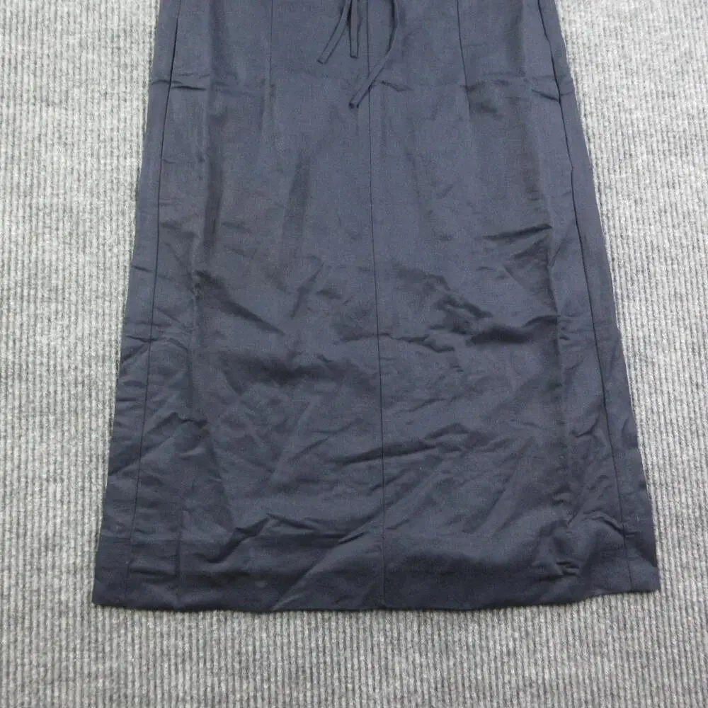 COS Dress Womens 6 Blue V-Neck Long Shift Tie String Lined Pullover Linen NWT
